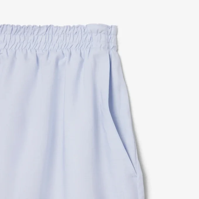 Calções oversized em mistura de linho e algodão