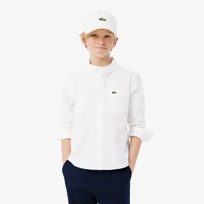 Camisa com bolso no peito em tecido Oxford