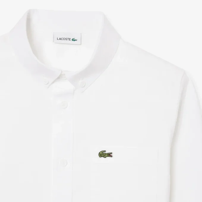 Camisa com bolso no peito em tecido Oxford
