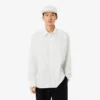 Camisa de algodão bordada com corte descontraído