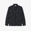 Camisa de algodão bordada com corte descontraído