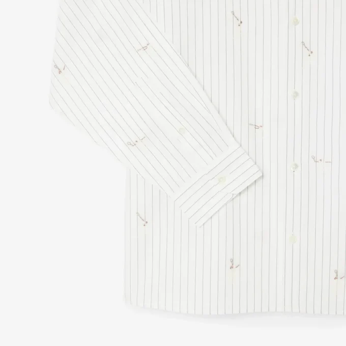 Camisa de algodão bordada com corte descontraído