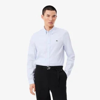Camisa de algodão de corte justo para homem