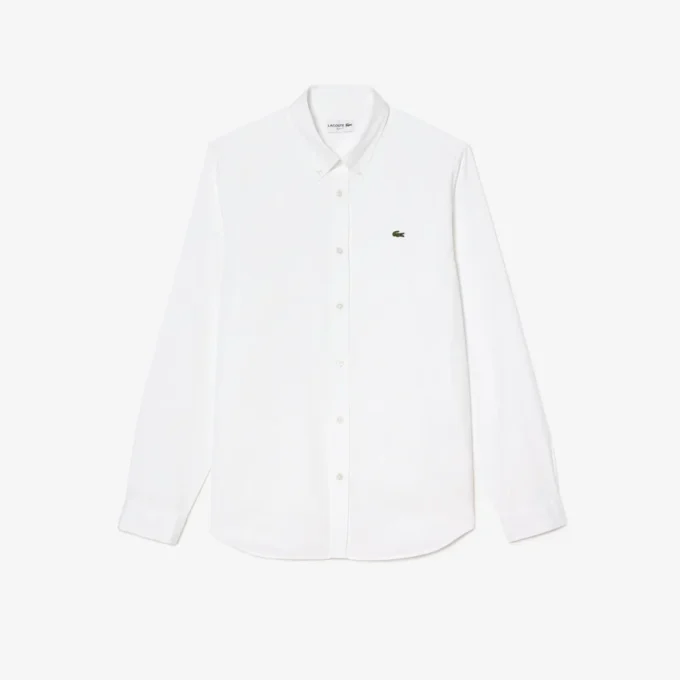 Camisa de algodão de corte justo para homem