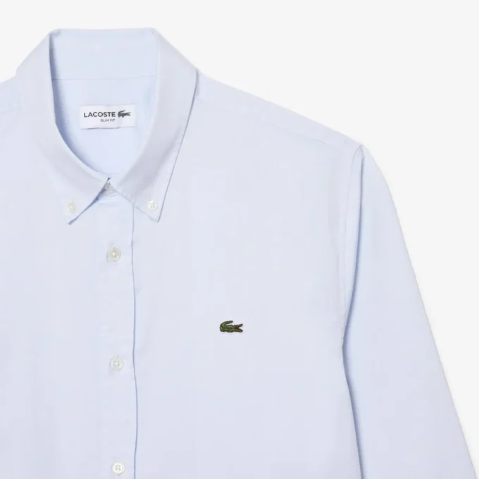 Camisa de algodão de corte justo para homem