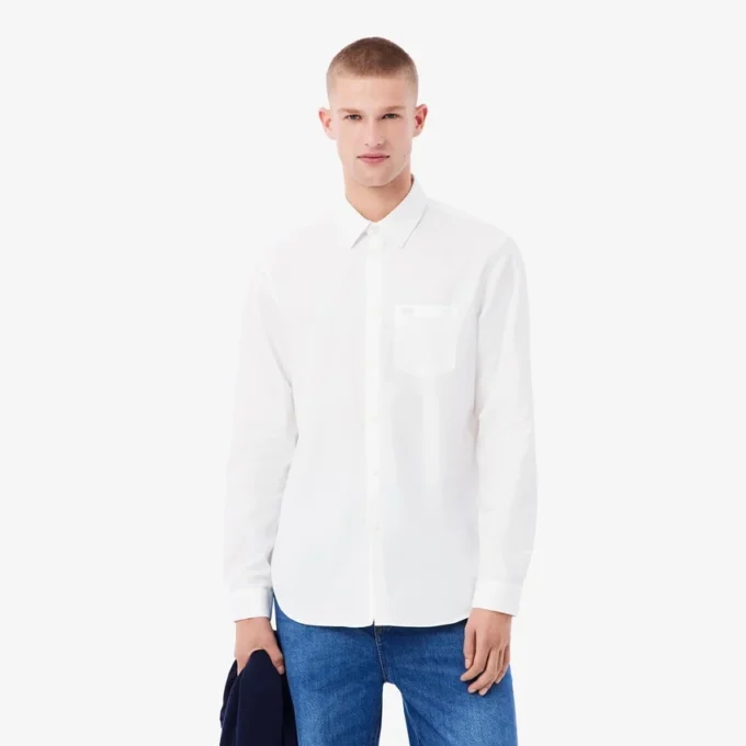 Camisa de algodão de corte regular para homem