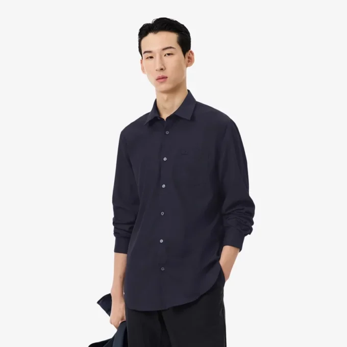 Camisa de algodão de corte regular para homem