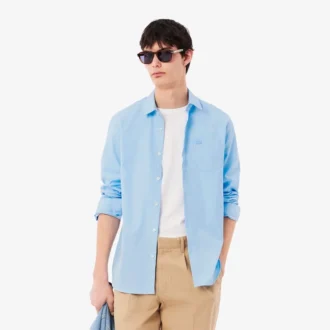 Camisa de algodão de corte regular para homem