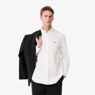 Camisa de algodão de corte regular para homem
