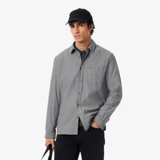 Camisa de algodão de corte regular para homem