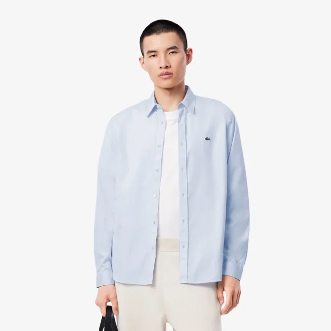 Camisa de algodão de corte regular para homem