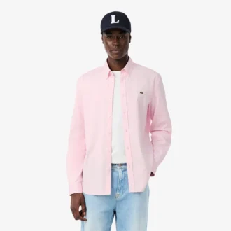 Camisa de algodão de corte regular para homem