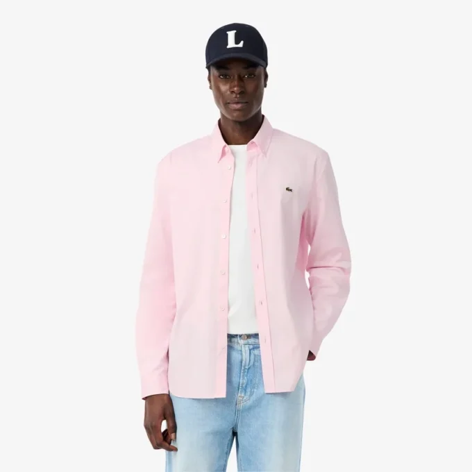Camisa de algodão de corte regular para homem