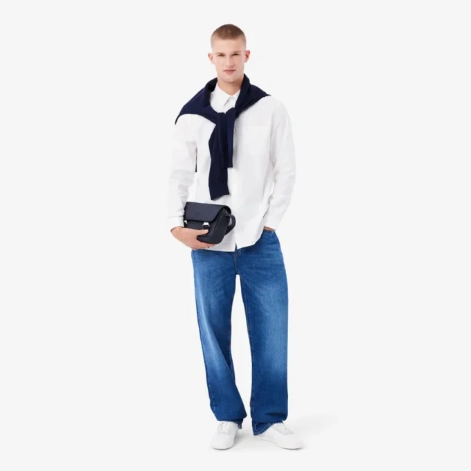 Camisa de algodão de corte regular para homem