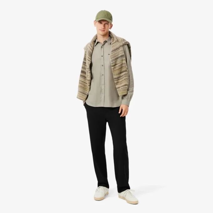 Camisa de algodão de corte regular para homem
