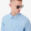 Camisa de algodão de corte regular para homem