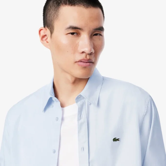 Camisa de algodão de corte regular para homem