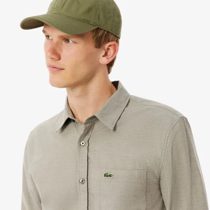 Camisa de algodão de corte regular para homem