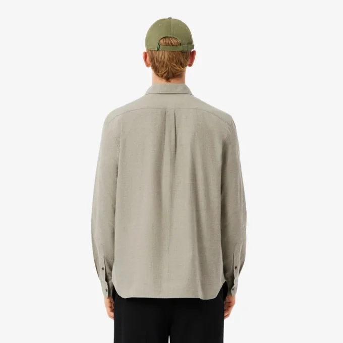 Camisa de algodão de corte regular para homem
