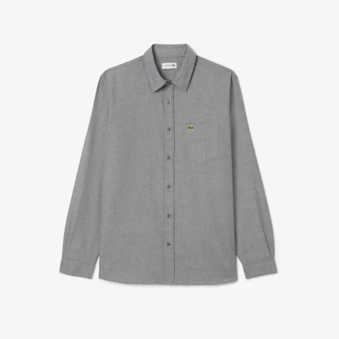 Camisa de algodão de corte regular para homem