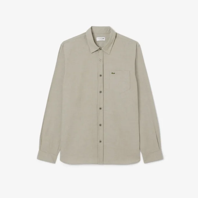Camisa de algodão de corte regular para homem