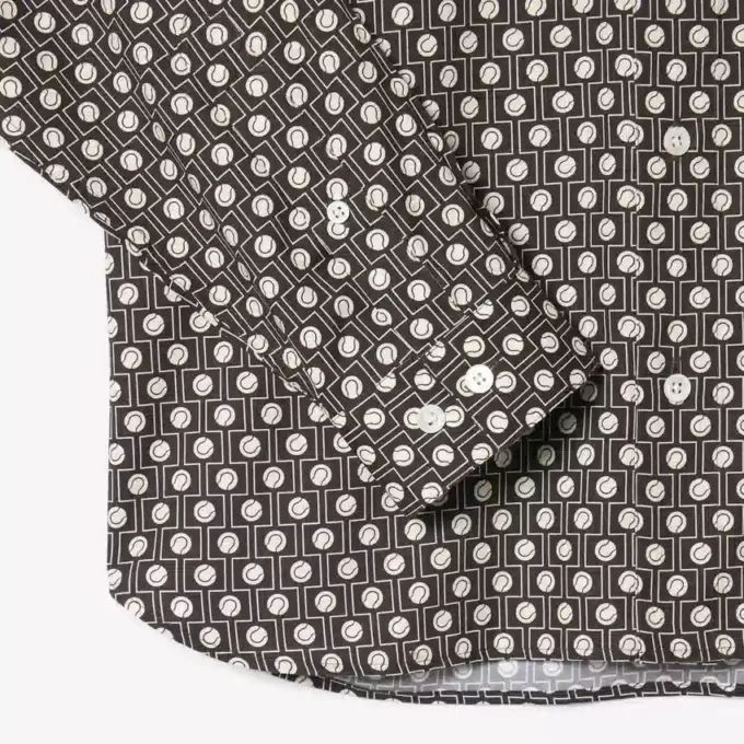 Camisa de algodão estampada de corte regular