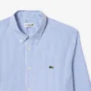 Camisa de algodão às riscas com corte regular para homem