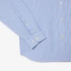 Camisa de algodão às riscas com corte regular para homem