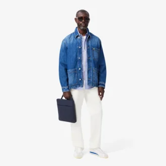 Camisa de algodão xadrez de corte regular para homem