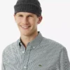 Camisa de algodão xadrez de corte regular para homem
