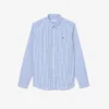 Camisa de algodão xadrez de corte regular para homem