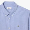 Camisa de algodão xadrez de corte regular para homem