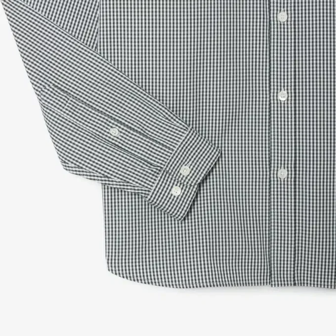 Camisa de algodão xadrez de corte regular para homem
