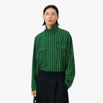 Camisa de cetim estampada com corte regular Runway