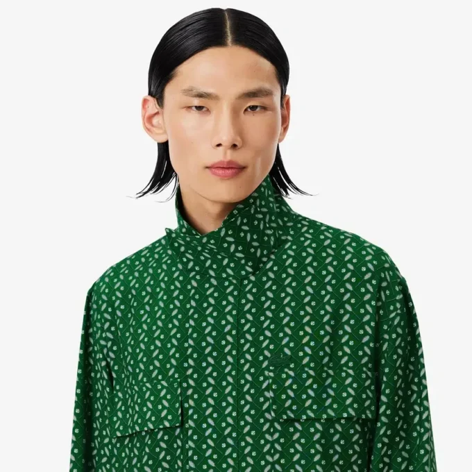 Camisa de cetim estampada com corte regular Runway