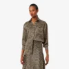 Camisa de cetim estampada oversized