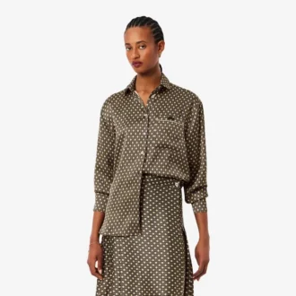 Camisa de cetim estampada oversized