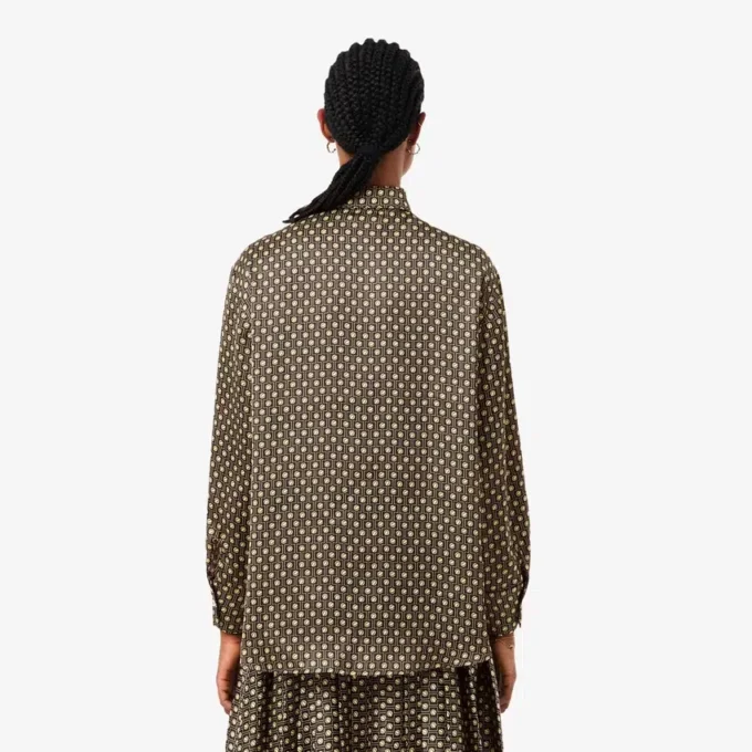 Camisa de cetim estampada oversized