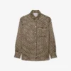 Camisa de cetim estampada oversized