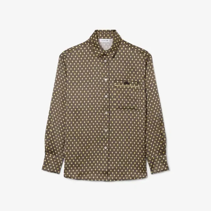Camisa de cetim estampada oversized