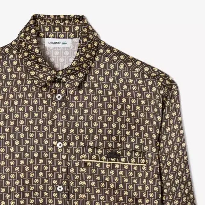 Camisa de cetim estampada oversized