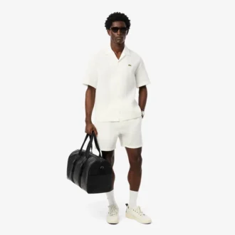 Camisa de corte descontraído com textura waffle para homem