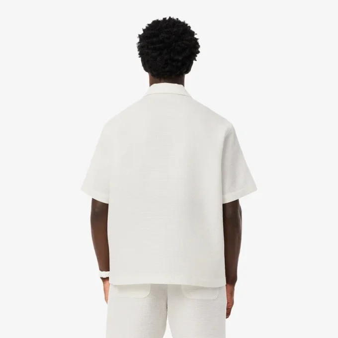 Camisa de corte descontraído com textura waffle para homem