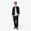 Camisa de corte justo em mistura de algodão e poliéster
