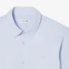 Camisa de corte justo em mistura de algodão e poliéster