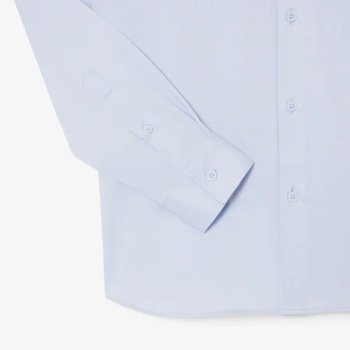 Camisa de corte justo em mistura de algodão e poliéster
