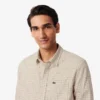 Camisa de flanela xadrez de corte regular para homem
