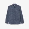 Camisa de flanela xadrez de corte regular para homem