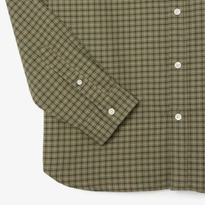 Camisa de flanela xadrez de corte regular para homem