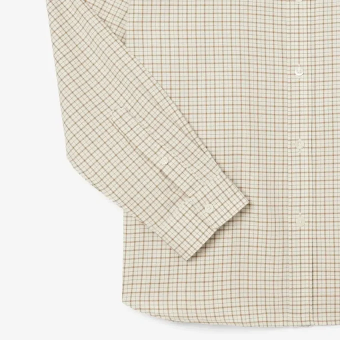 Camisa de flanela xadrez de corte regular para homem
